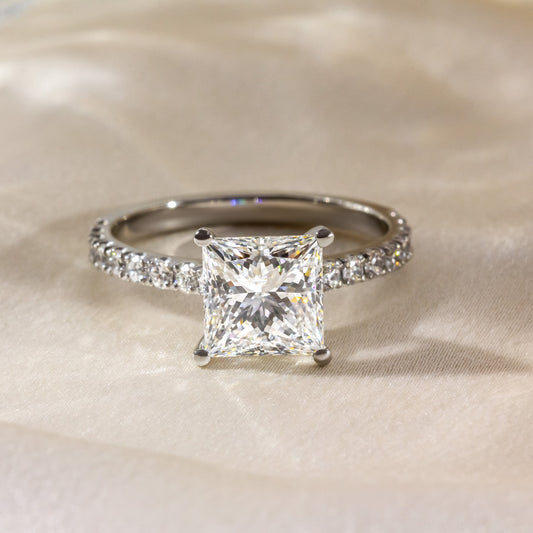 3ct Princess Cut Lab Grown Diamond With Diamond Pave Band   Modern engagement rings, classic wedding accessories, or luxury jewelry inspiration. modern diamond ring, solitaire ring, premium jewelry, engagement ring, wedding jewelry. YouTube Amazon Facebook Weather Google Gmail Wordless WhatsApp Web Translate News blog post ring ceremony Article Life Money 2025 design Ring Ceremony Diamond Shape Diamond Ring Surat Diamond India Market Diamond Ring for Her Diamond Ring for Men Diamond Ring Women Engagement 