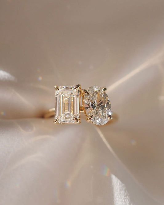 6tcw Emerald and Oval Cut Toi et Moi Lab Grown Diamond Ring Luxury  diamond ring on a polished gold band natural manicure. Perfect for engagements, weddings, or anniversary gifts, this elegant jewelry piece embodies sophistication and timeless beauty. YouTube Amazon Facebook Weather Google Gmail Wordless WhatsApp Web Translate News blog post ring ceremony Article Life Money 2025 design Ring Ceremony Diamond Shape Diamond Ring Surat Diamond India Market Diamond Ring for Her Diamond Ring for Men Diamond Ring 