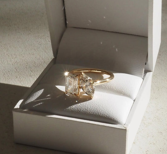 5tcw Emerald & Marquise Cut Toi Et Moi Lab Grown Diamond Ring The sleek gold band enhances its modern yet classic appeal, offering a perfect balance of luxury and refinement. diamond ring, gold engagement ring, luxury bridal jewelry, wedding accessories, YouTube Amazon Facebook Weather Google Gmail Wordless WhatsApp Web Translate News blog post ring ceremony Article Life Money 2025 design Ring Ceremony Diamond Shape Diamond Ring Surat Diamond India Market Diamond Ring for Her Diamond Ring for Men Diamond 