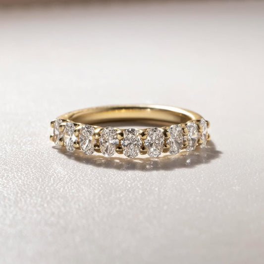 Oval Cut Half Eternity Lab Grown Diamond Ring