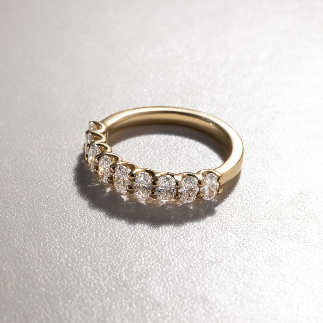 Oval Cut Half Eternity Lab Grown Diamond Ring