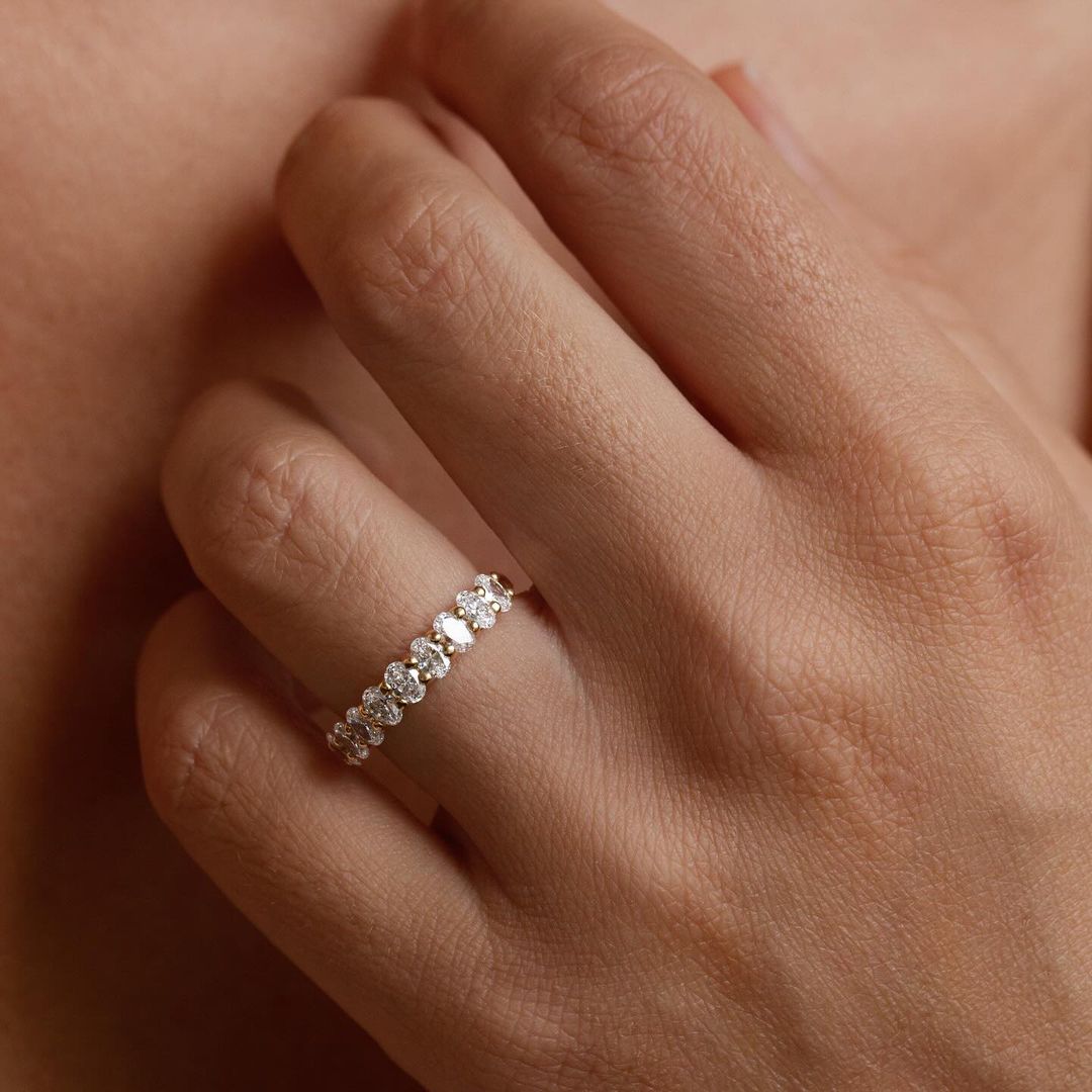 Oval Cut Half Eternity Lab Grown Diamond Ring