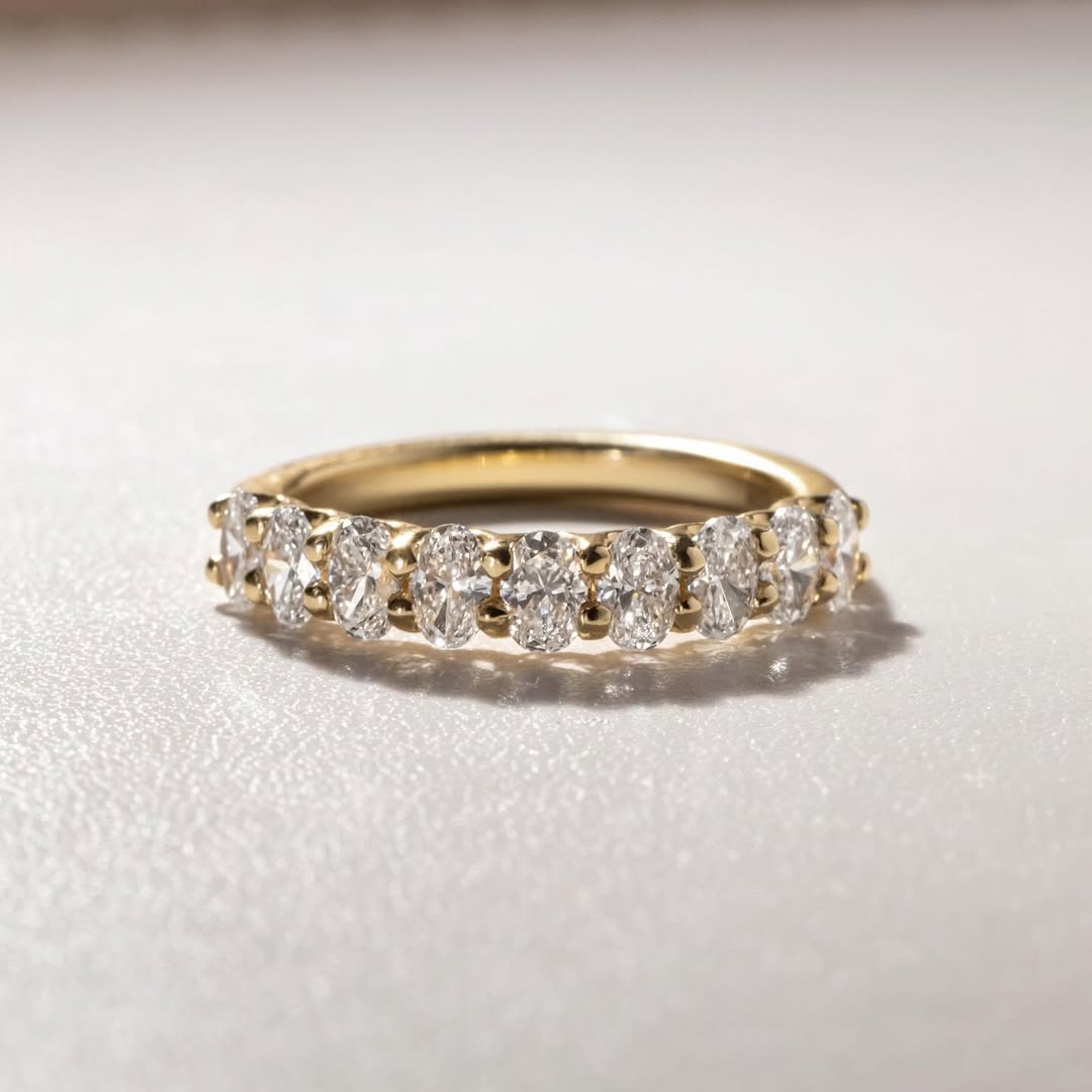 Oval Cut Half Eternity Lab Grown Diamond Ring