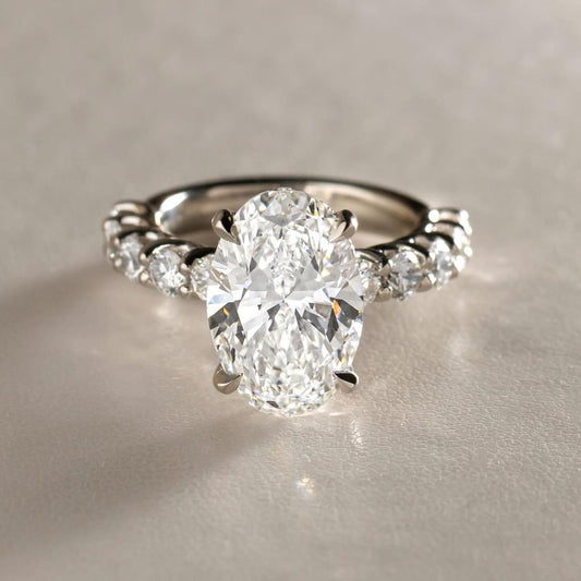 4.5ct Oval Cut Lab Grown Diamond With Pave Band Ring Exquisite diamond-studded gold ring with a modern and elegant design. Luxury gold ring with sparkling diamonds, perfect for weddings or special occasions. YouTube Amazon Facebook Weather Google Gmail Wordless WhatsApp Web Translate News blog post ring ceremony Article Life Money 2025 design Ring Ceremony Diamond Shape Diamond Ring Surat Diamond India Market Diamond Ring for Her Diamond Ring for Men Diamond Ring Women Engagement Ring Finger For Her Finger 