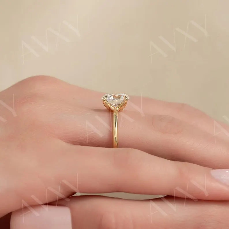 Round 2.00CT Lab Grown Diamond Solitaire Engagement Ring Anniversary Gift For Her Unique Bridal Ring Proposal Ring Gift For Girlfriend