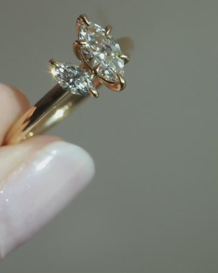 2.5tcw Duet Marquise Toi Et Moi Lab Grown Diamond Ring  Sophisticated -cut diamond ring set in a classic gold band, beautifully neutral-toned nails. A must-have for engagement proposals, high-end jewelry lovers, and wedding occasions. YouTube Amazon Facebook Weather Google Gmail Wordless WhatsApp Web Translate News blog post ring ceremony Article Life Money 2025 design Ring Ceremony Diamond Shape Diamond Ring Surat Diamond India Market Diamond Ring for Her Diamond Ring for Men Diamond Ring Women Engagement 