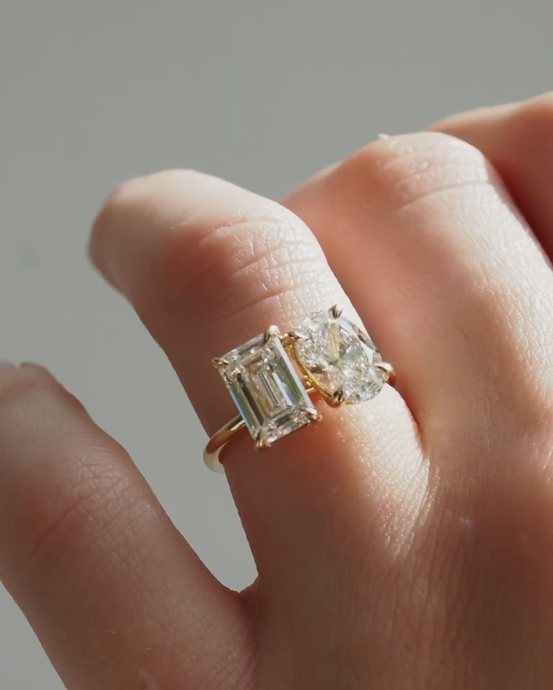 6tcw Emerald and Oval Cut Toi et Moi Lab Grown Diamond Ring Modern  diamond solitaire ring on a gold band, styled with a natural manicure. A perfect symbol of love for engagements, proposals, weddings, or premium jewelry collections. YouTube Amazon Facebook Weather Google Gmail Wordless WhatsApp Web Translate News blog post ring ceremony Article Life Money 2025 design Ring Ceremony Diamond Shape Diamond Ring Surat Diamond India Market Diamond Ring for Her Diamond Ring for Men Diamond Ring Women Engagement 